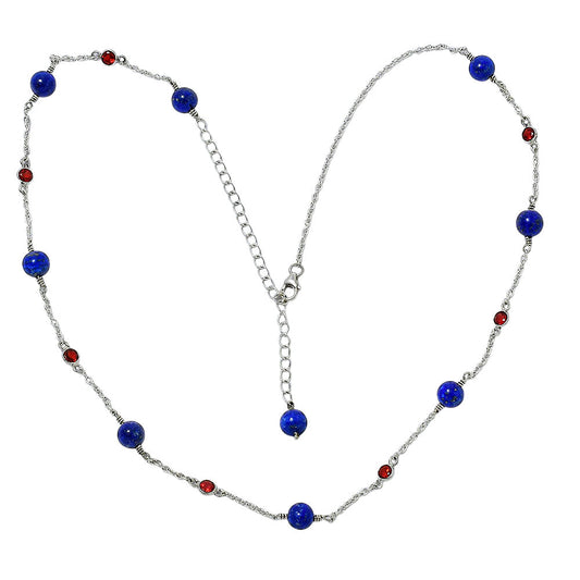 Natural Lapis Lazuli 925 Sterling Silver Necklace Jewelry N-1029 AGN1002