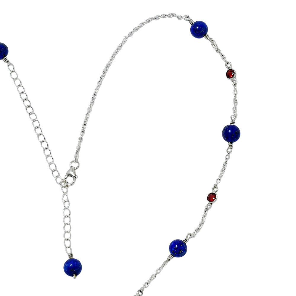 Natural Lapis Lazuli 925 Sterling Silver Necklace Jewelry N-1029 AGN1002