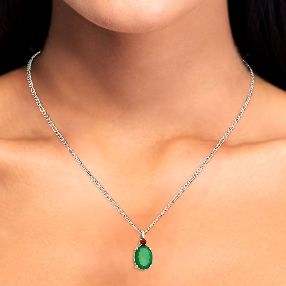 Natural Gemstones Oval Shape 925 Sterling Silver Pendant Jewelry P-1113 AGP1001