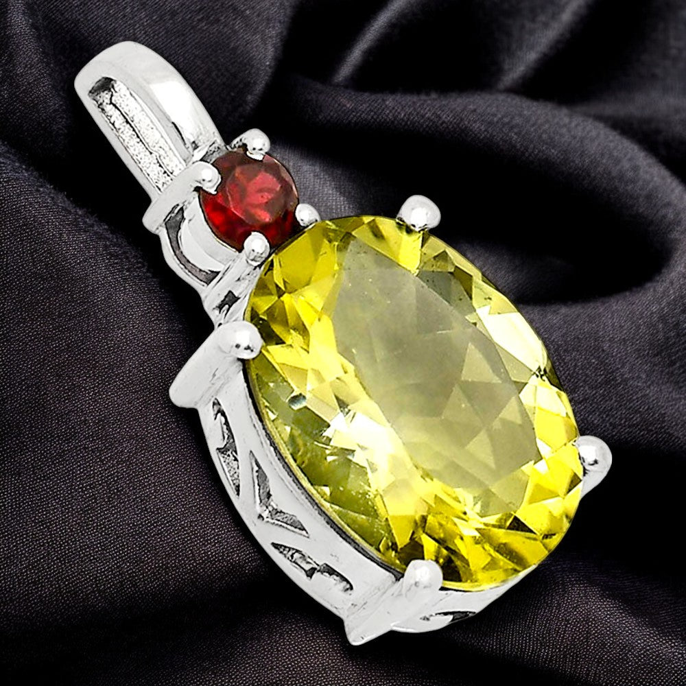 Natural Gemstones Oval Shape 925 Sterling Silver Pendant Jewelry P-1113 AGP1001