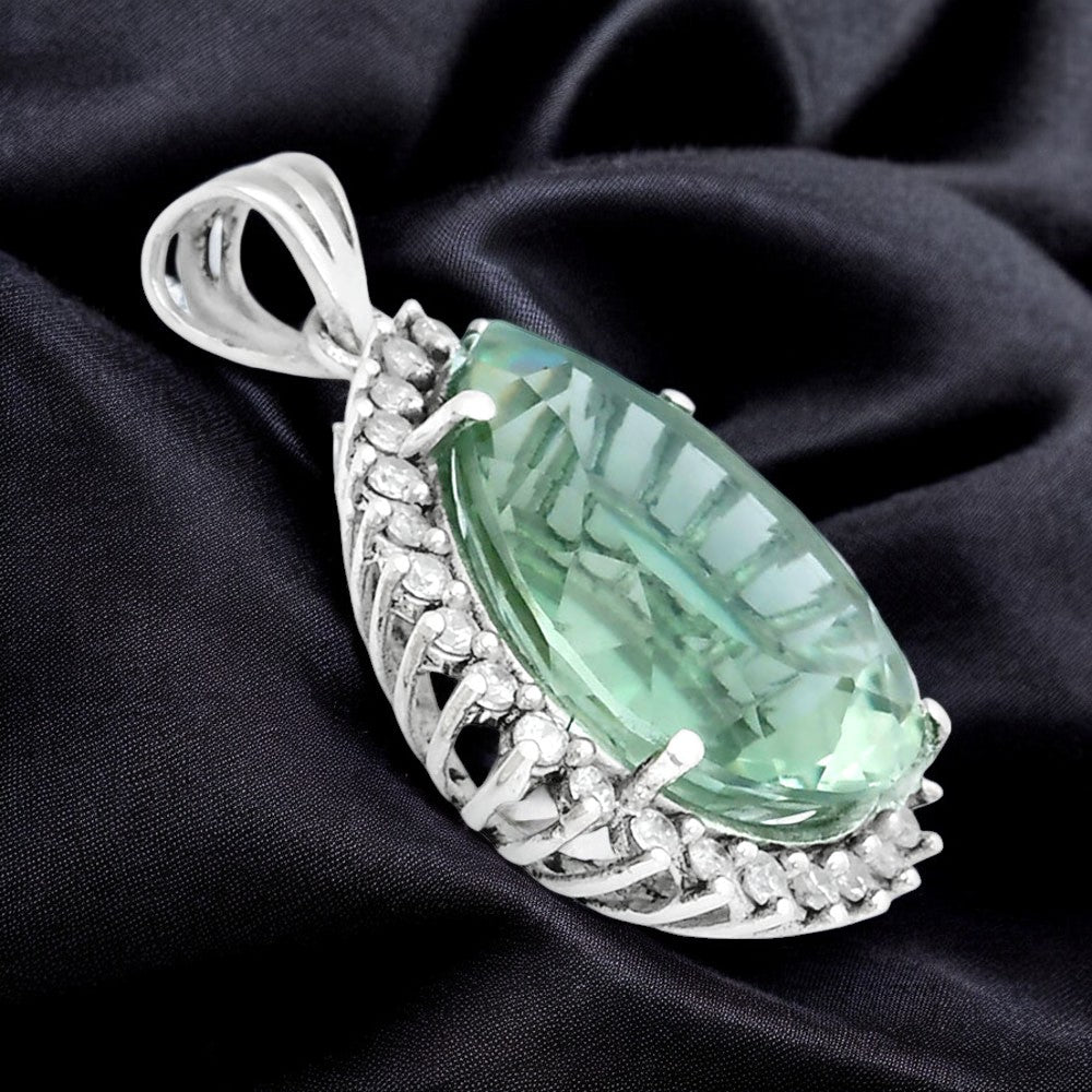 Natural Gemstones Pear Shape 925 Sterling Silver Pendant Jewelry P-1741 AGP1003