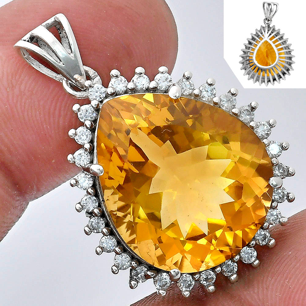 Natural Gemstones Pear Shape 925 Sterling Silver Pendant Jewelry P-1741 AGP1003