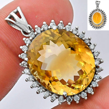 Natural Gemstones Oval Shape 925 Sterling Silver Pendant Jewelry P-1741 AGP1004