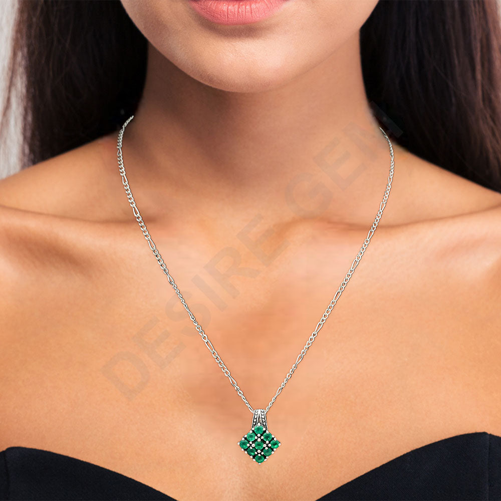 Natural Gemstones Round Shape 925 Sterling Silver Pendant Jewelry P-1094 AGP1008-1