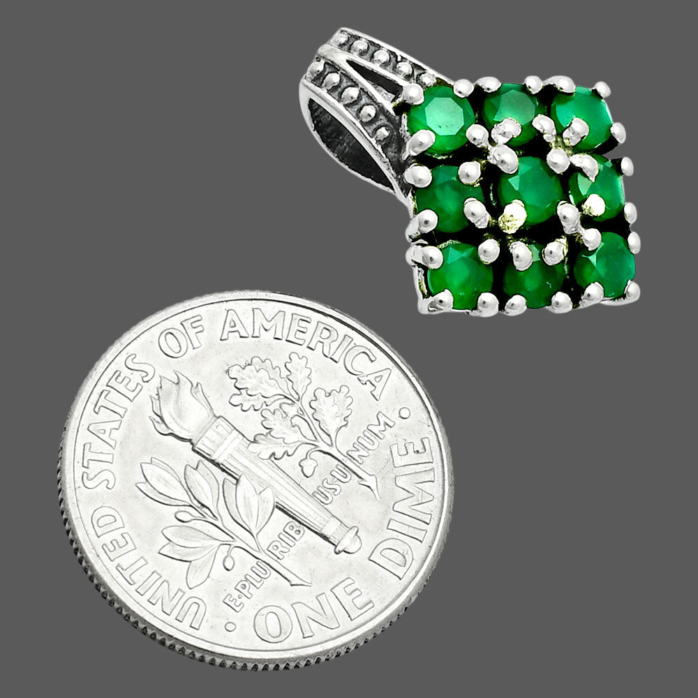 Natural Gemstones Round Shape 925 Sterling Silver Pendant Jewelry P-1094 AGP1008-3