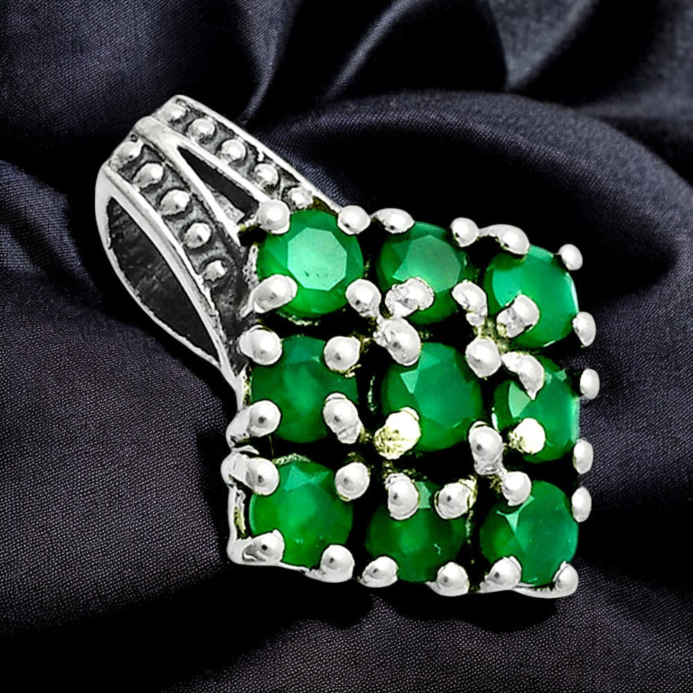 Natural Gemstones Round Shape 925 Sterling Silver Pendant Jewelry P-1094 AGP1008-4