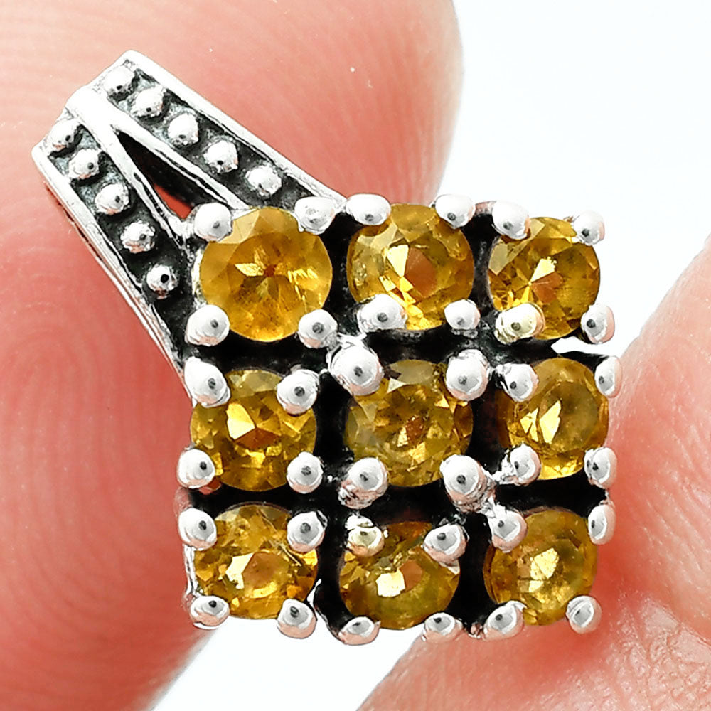 Natural Gemstones Round Shape 925 Sterling Silver Pendant Jewelry P-1094 AGP1008-5