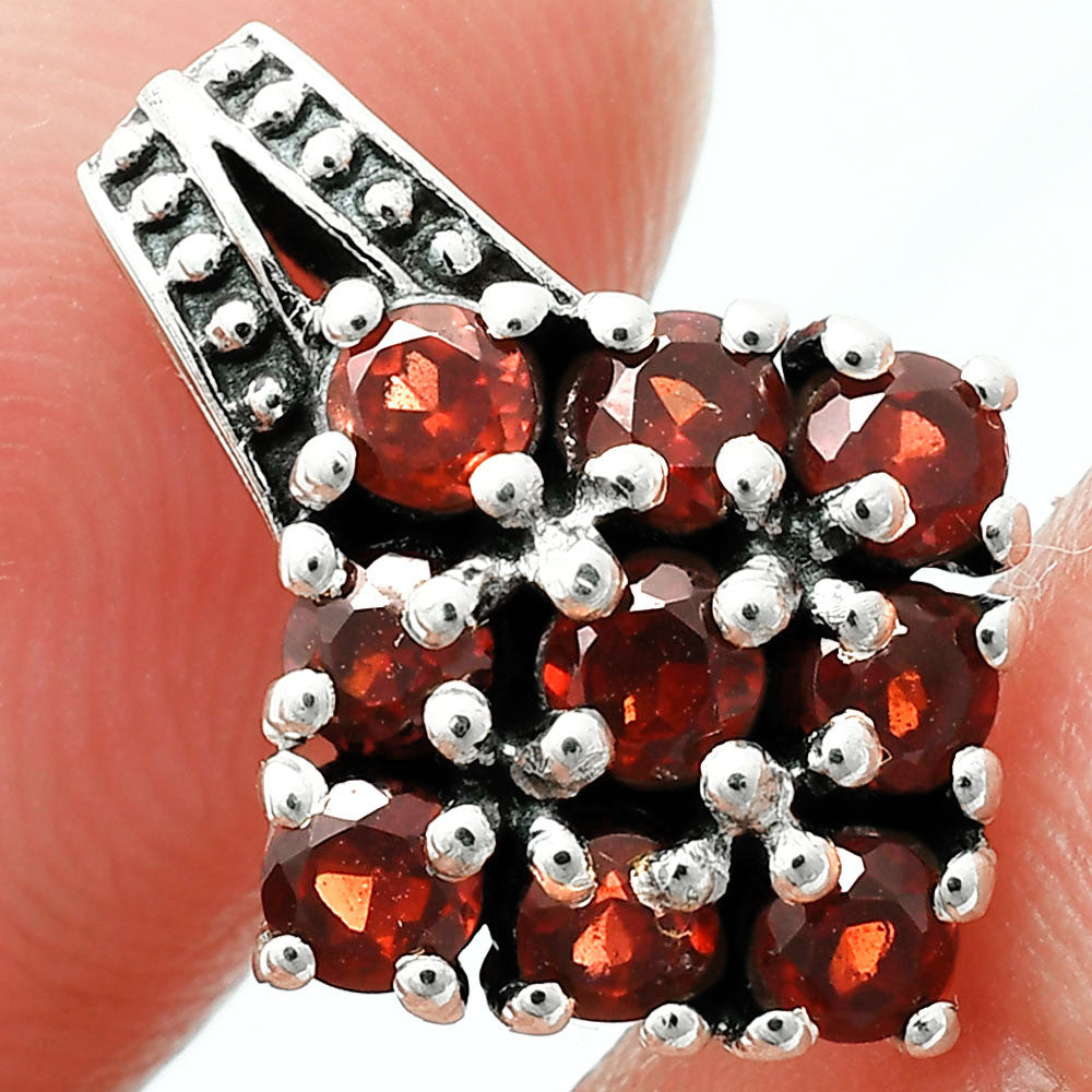 Natural Gemstones Round Shape 925 Sterling Silver Pendant Jewelry P-1094 AGP1008-7