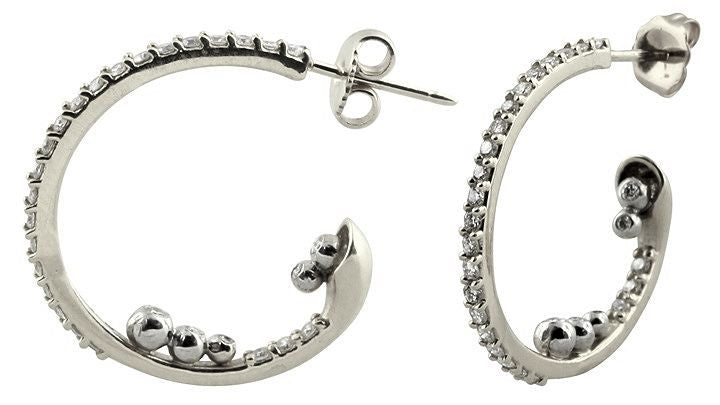 Abundance Hoop Earrings-14k Gold with Diamonds in an Abundant Overflow