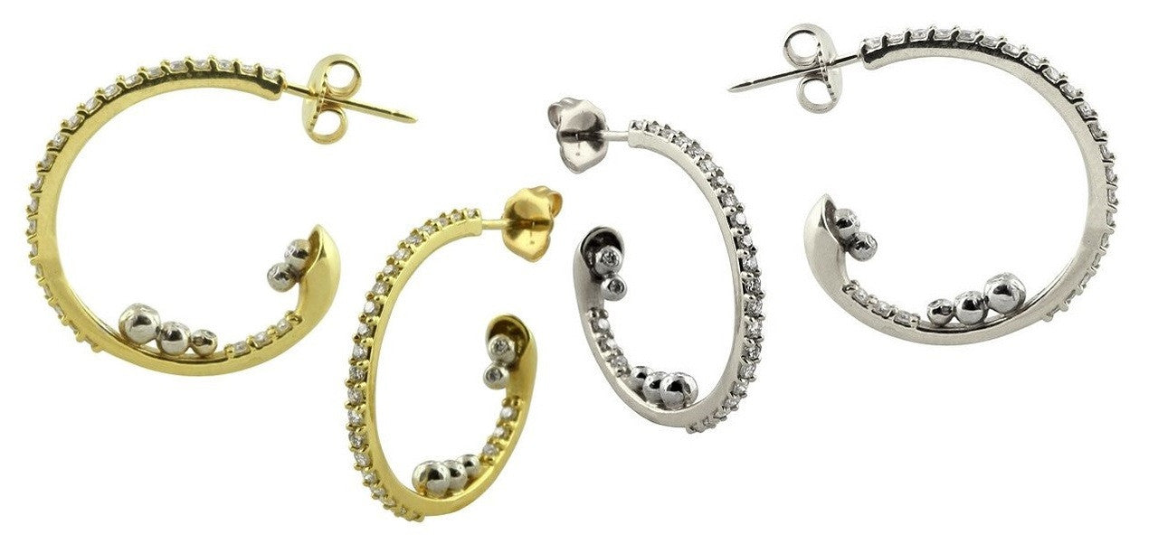 Abundance Hoop Earring-18k Gold with Diamonds in an Abundant Overflow