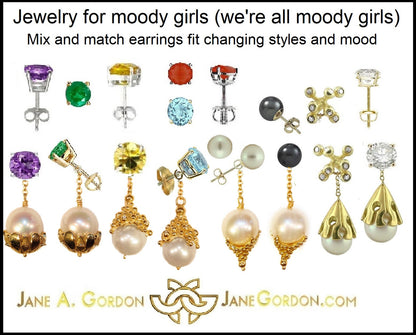 Dot Cap Pearl Drop Earrings- 18K Gold