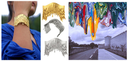 Antonio Wehrli Gravity Paint Drip Bracelet: Art into Jewelry-Sterling Silver