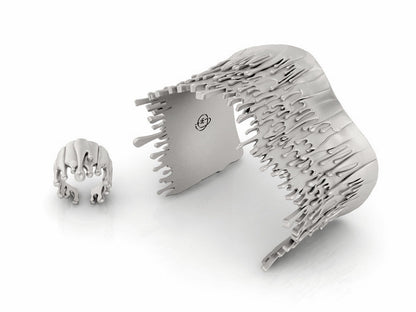 Antonio Wehrli Gravity Paint Drip Ring: Art into Jewelry-Silver & 18K Gold Plate