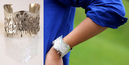 Antonio Wehrli Gravity Paint Drip Bracelet: Art into Jewelry-Sterling Silver