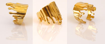 Antonio Wehrli Gravity Paint Drip Ring: Art into Jewelry-Sterling Silver