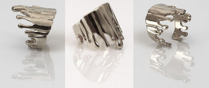 Antonio Wehrli Gravity Paint Drip Ring: Art into Jewelry-Sterling Silver
