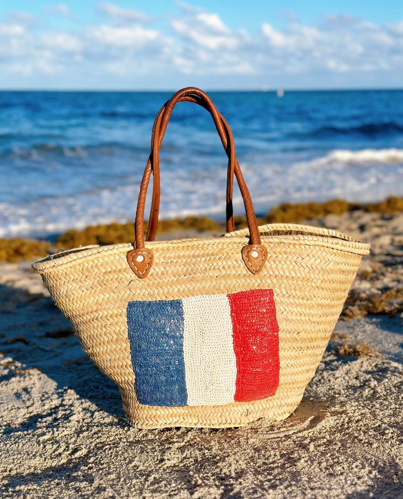 French Flag Custom Large Blue White and Red Basket