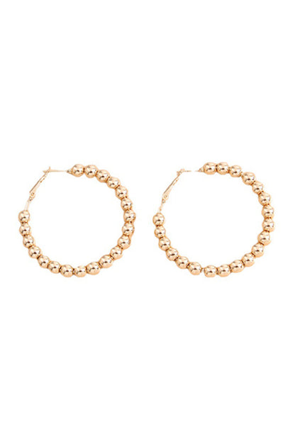 Gold Beads Hoop Earrings