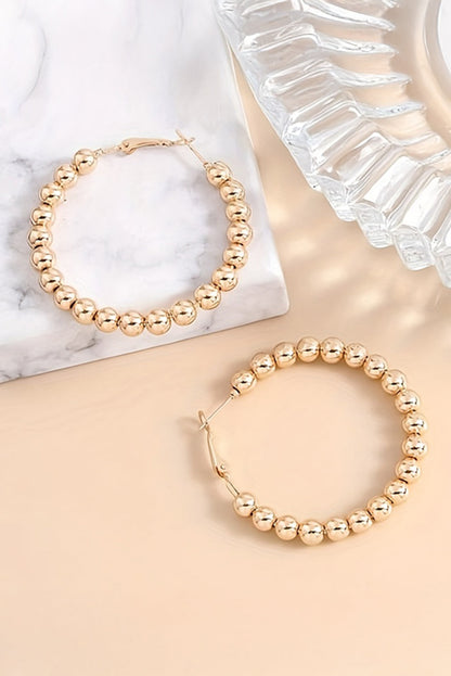Gold Beads Hoop Earrings