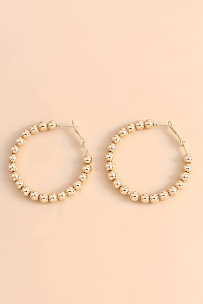 Gold Beads Hoop Earrings