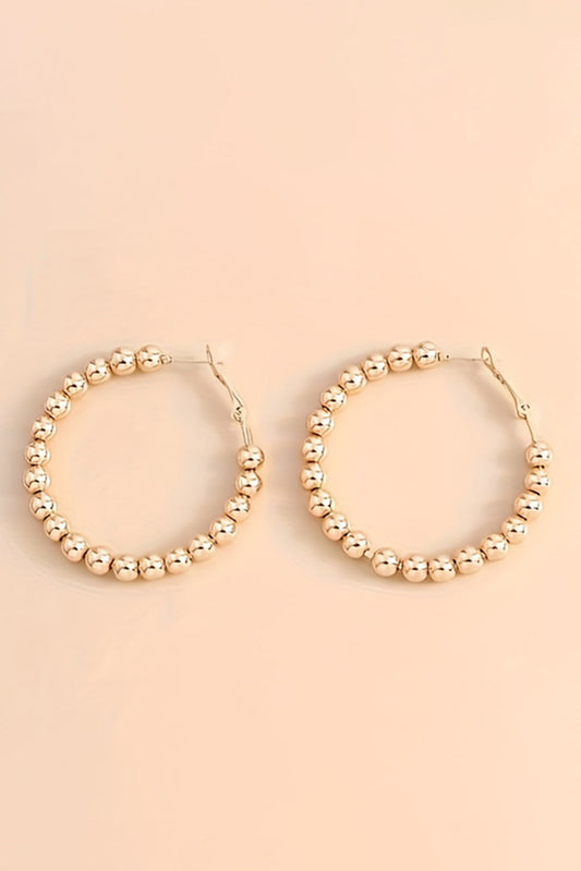 Gold Beads Hoop Earrings