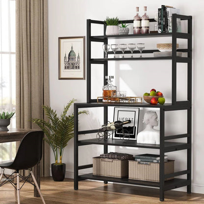 Heavy Duty Black Metal Kitchen Baker's Rack Microwave Stand Shelving Unit