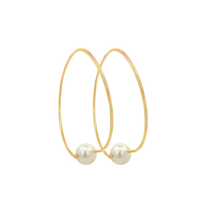Large Pearl Swirl Hoop Push Back Earrings (J263/K366A)