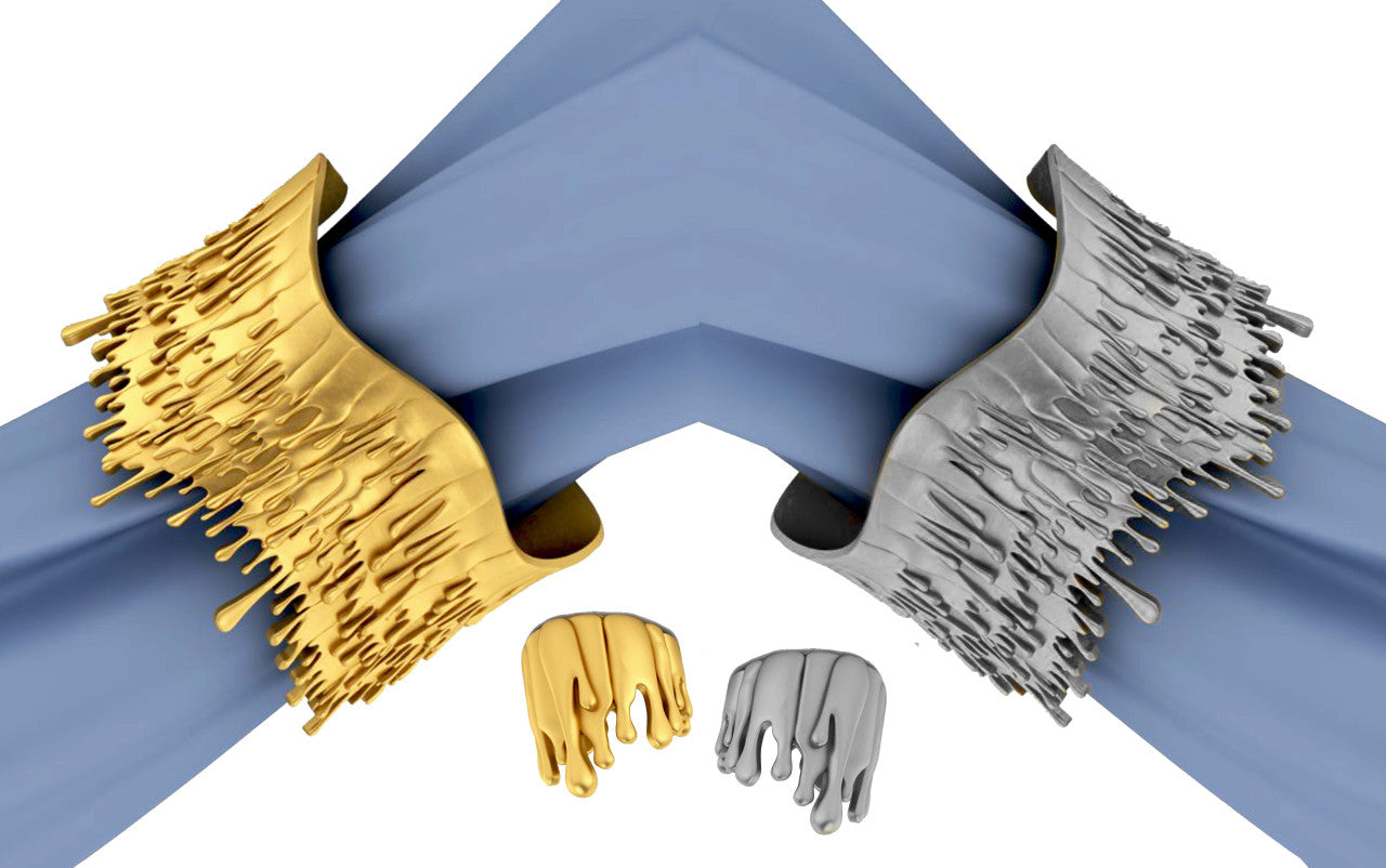 Antonio Wehrli Gravity Paint Drip Ring: Art into Jewelry-Silver & 18K Gold Plate