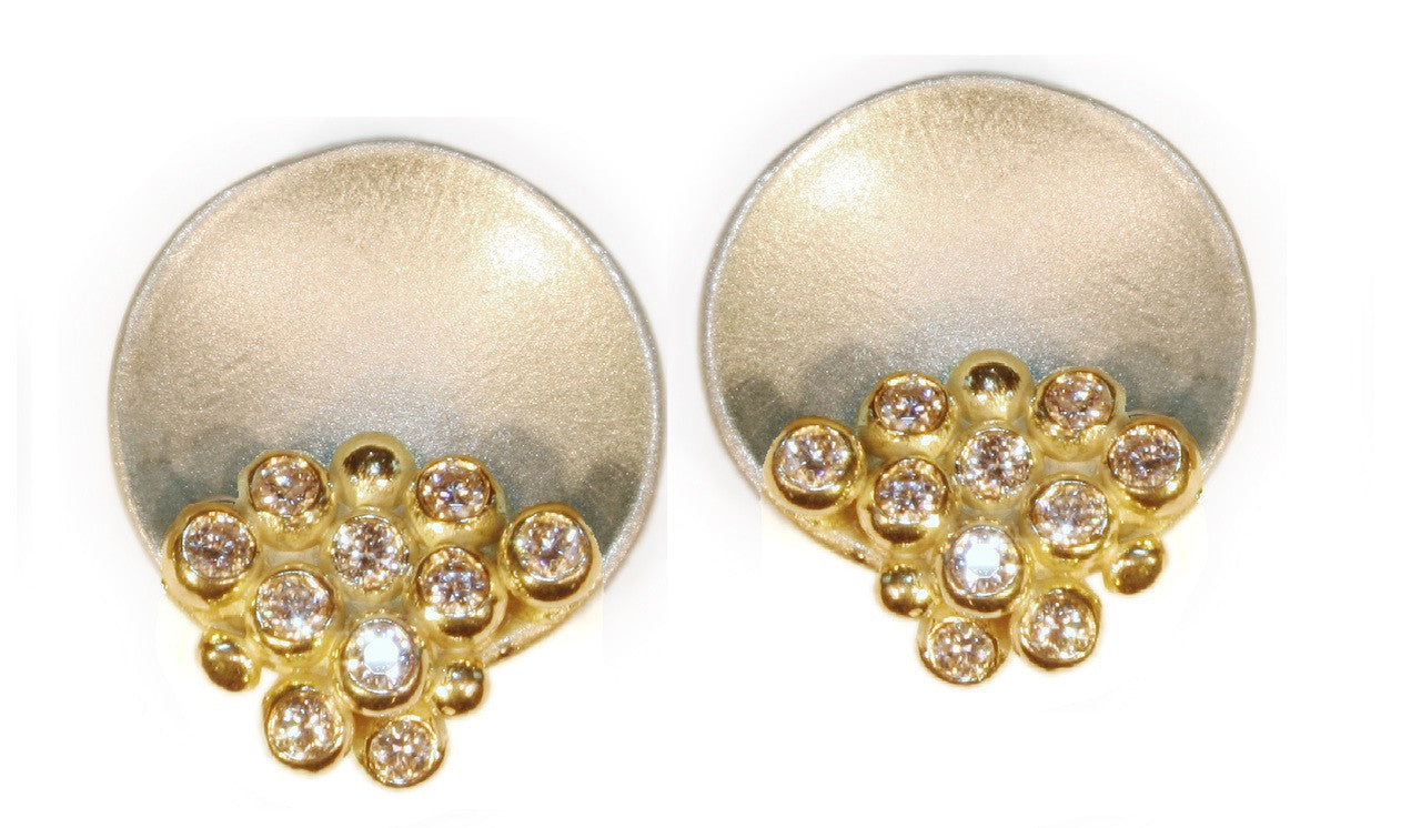 Bowl of Overflowing Diamonds-Earrings-18K gold