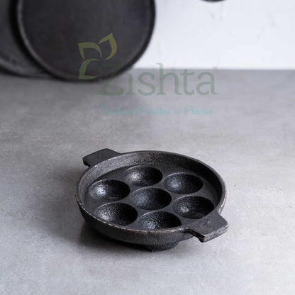 Breakfast Medium Cast Iron Combo: Iron Dosa Tawa, Cast Iron Kadai & Paddu-Appe