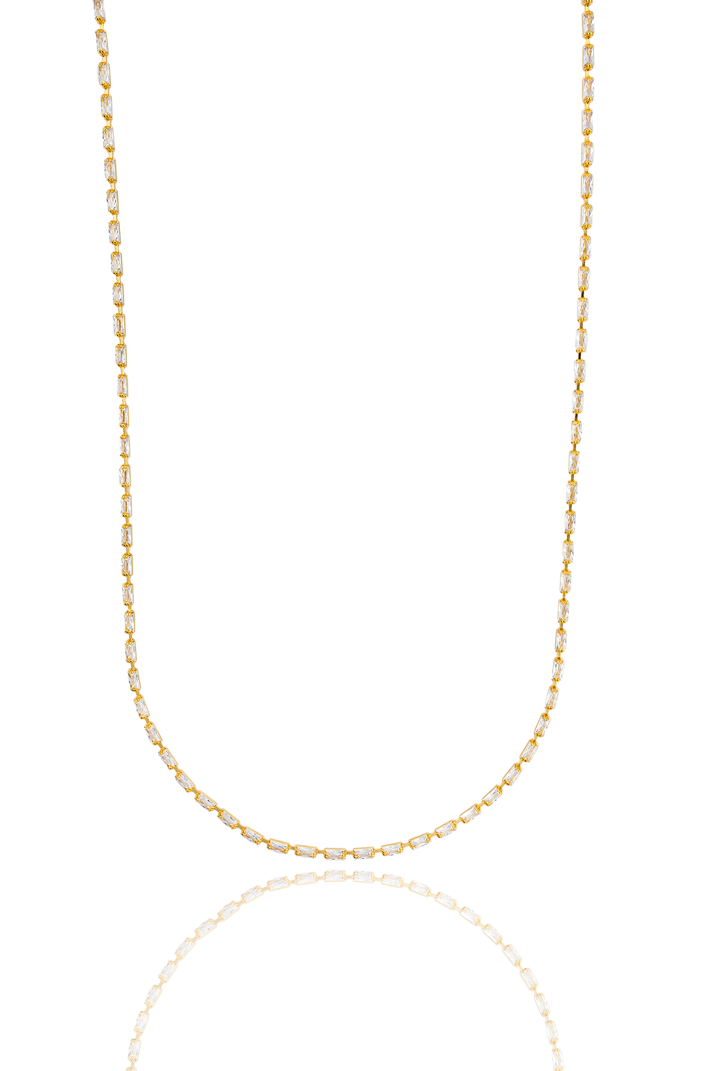 CZ Baguette Link Necklace (H272/I322A)