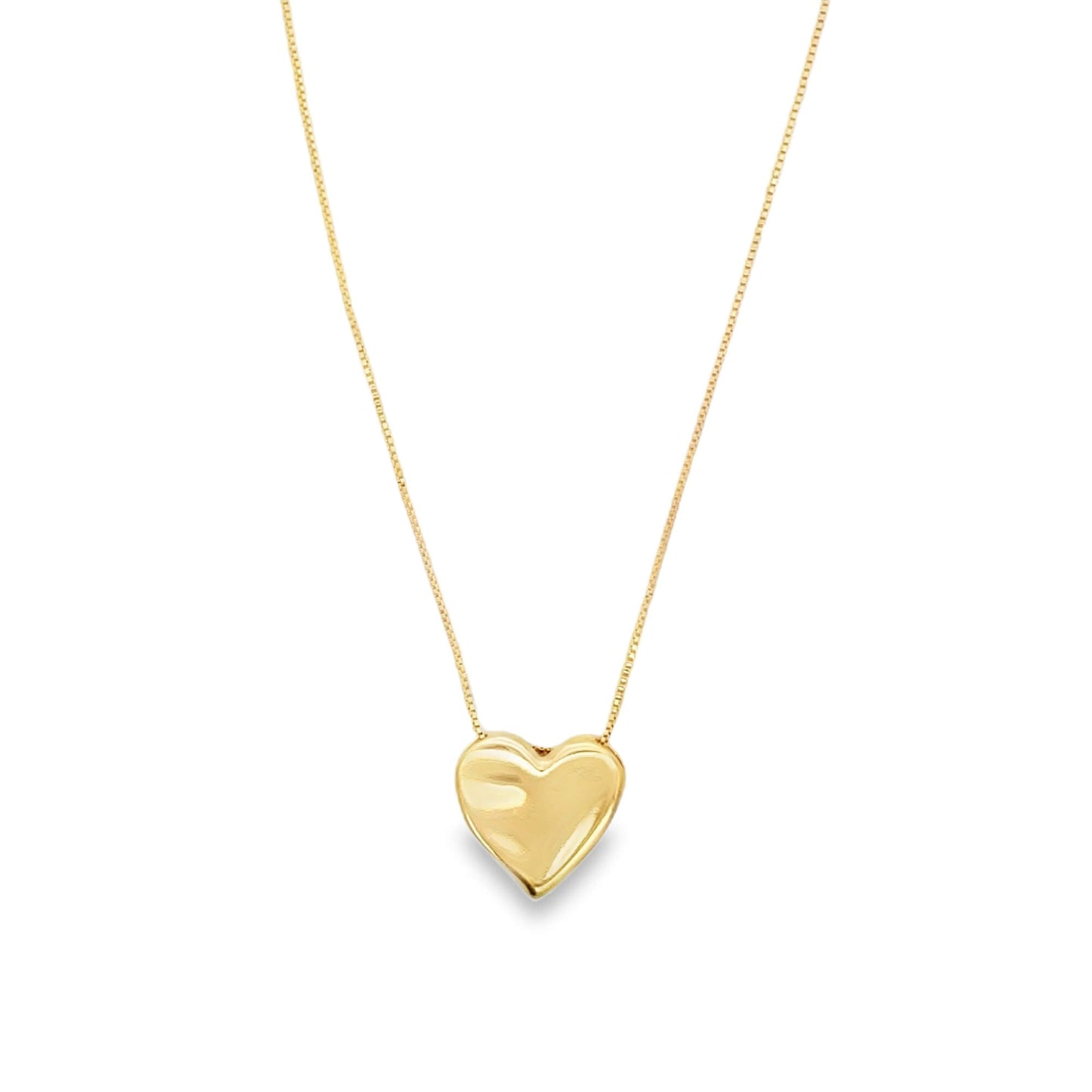 Crumbled Heart Charm Box Chain Necklace (F209)-0