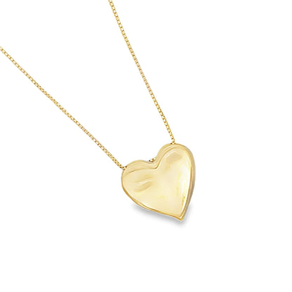 Crumbled Heart Charm Box Chain Necklace (F209)-1