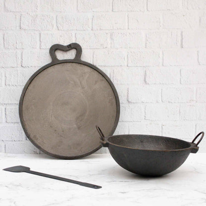 Cast Iron Combo: Kadai, Tawa , Dosa Ladle