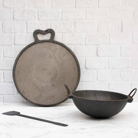 Cast Iron Combo: Kadai, Tawa , Dosa Ladle