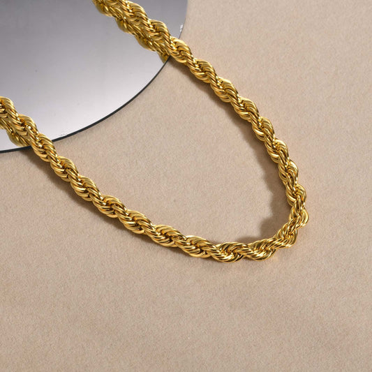 18K Gold Plated Chunky Twisted Verona Necklace