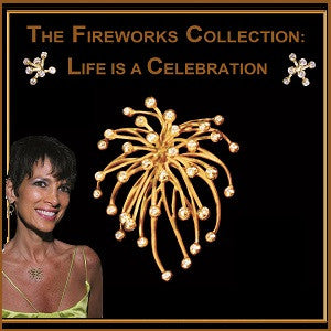 Fireworks Earrings-Large-18K Gold with Diamonds
