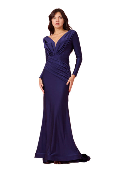 Dylan and Davids Full-Length Sleeve Fitted Formal Gown Evening Dress-5