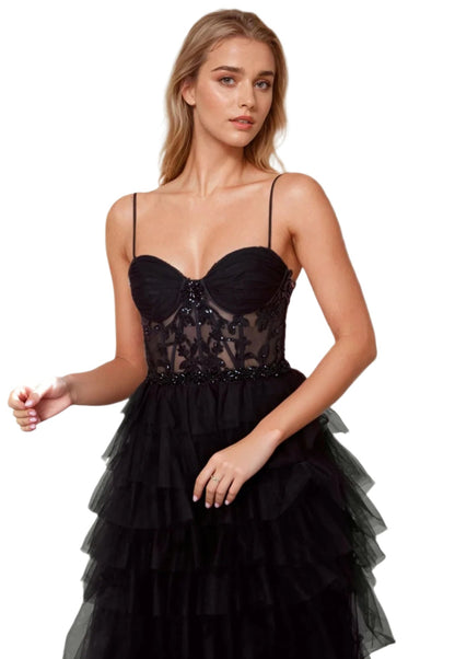 Dylan and Davids Full-Length Fuchsia Corset-Style Prom Dress Ball Gown-2