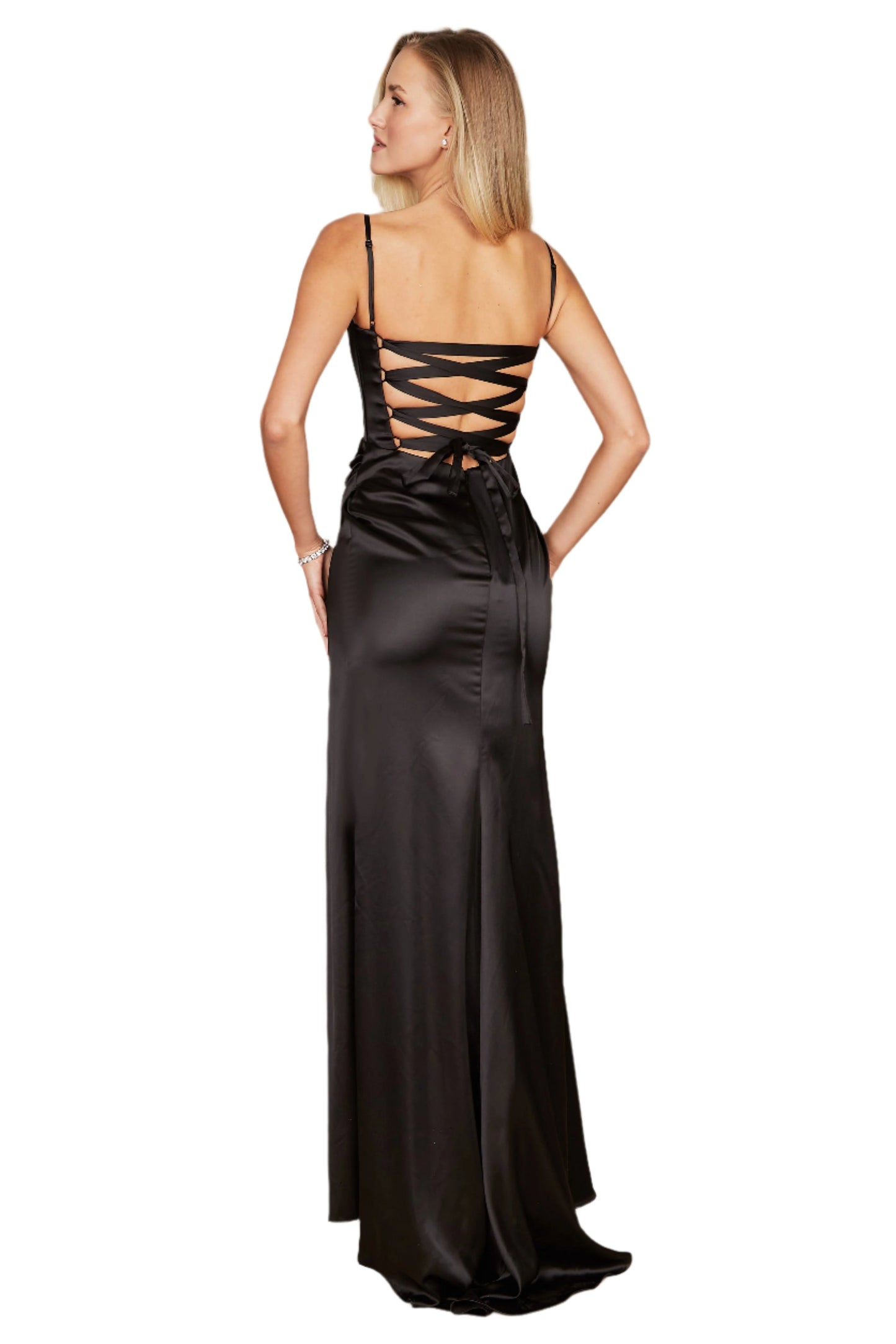 Dylan and Davids Full-Length Plunging Neckline Sexy Formal Gown Prom Dress-2