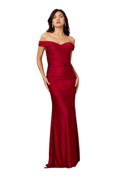 Kos Couture Full-Length Stretch Formal Gown Off Shoulder Dress-6