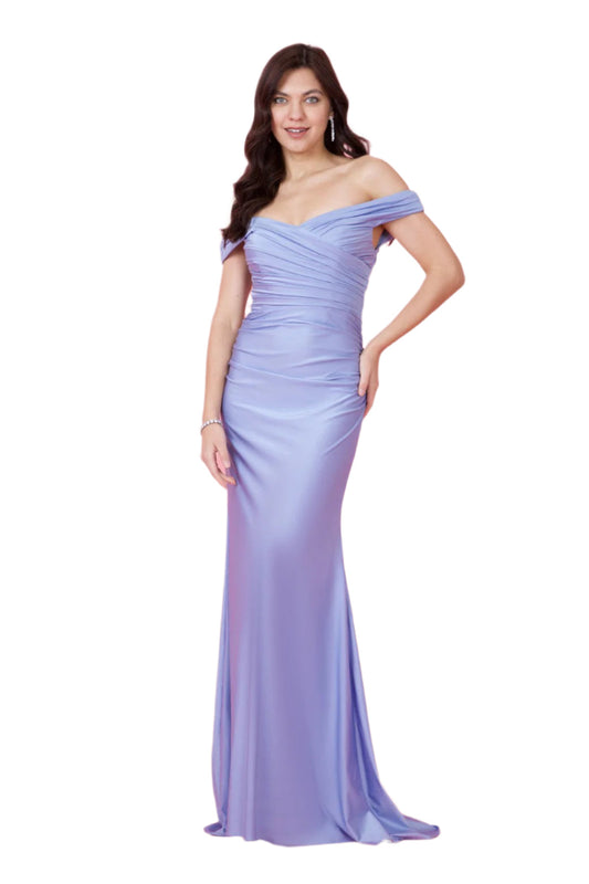 Kos Couture Full-Length Stretch Formal Gown Off Shoulder Dress-0