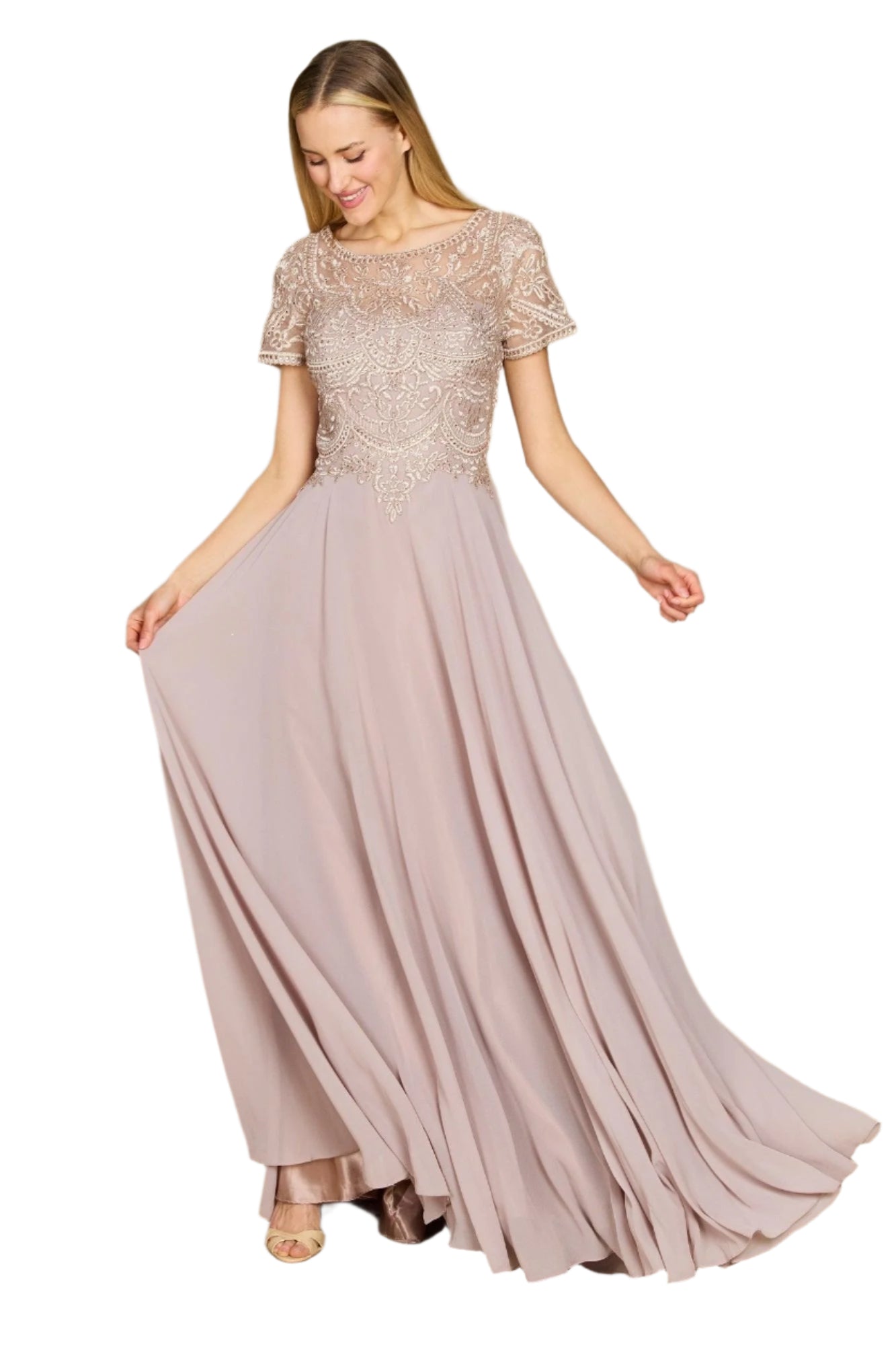 Dylan and Davids Short-Length Sleeve Formal Gown Mother of the Bride Dress-6