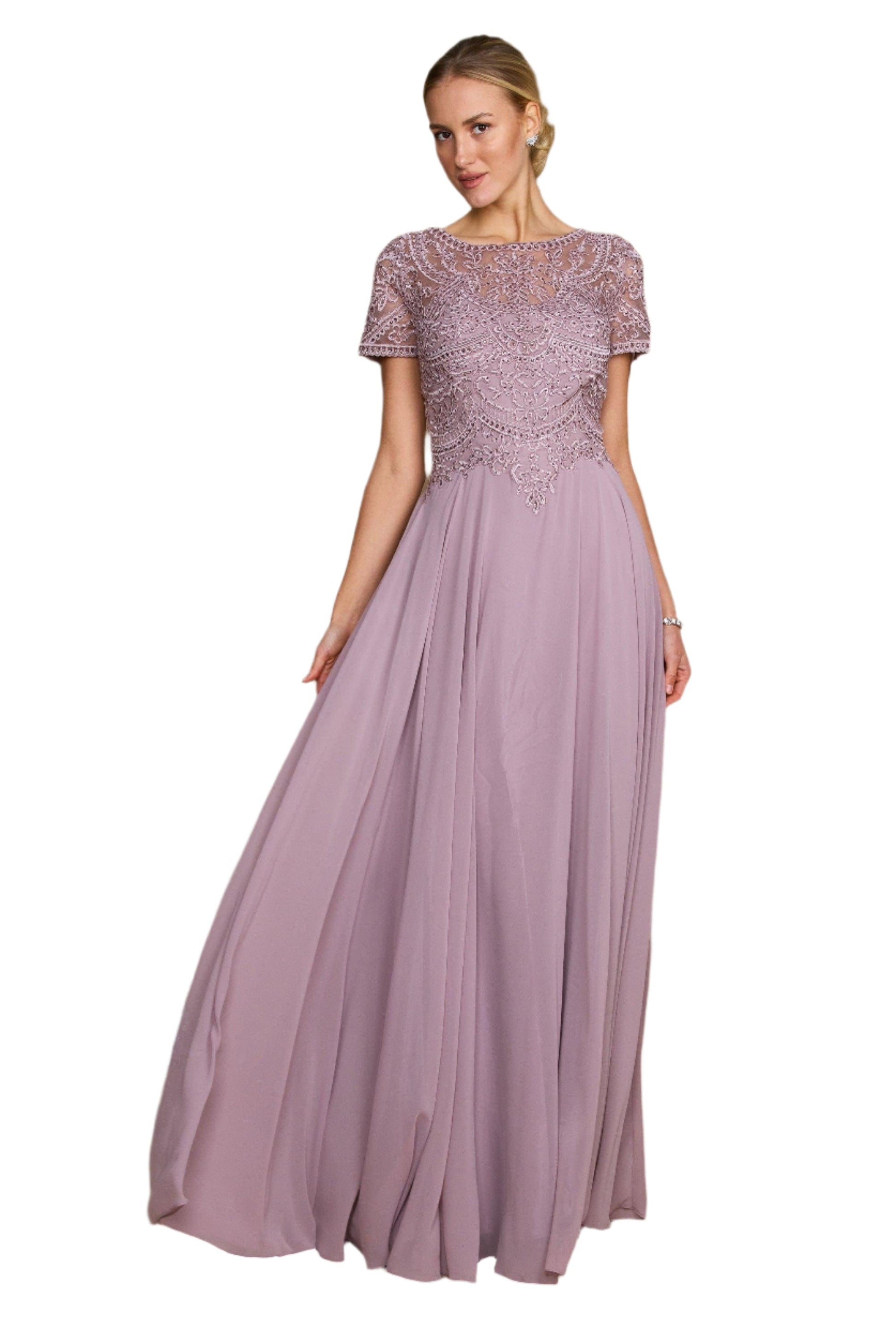 Dylan and Davids Short-Length Sleeve Formal Gown Mother of the Bride Dress-0