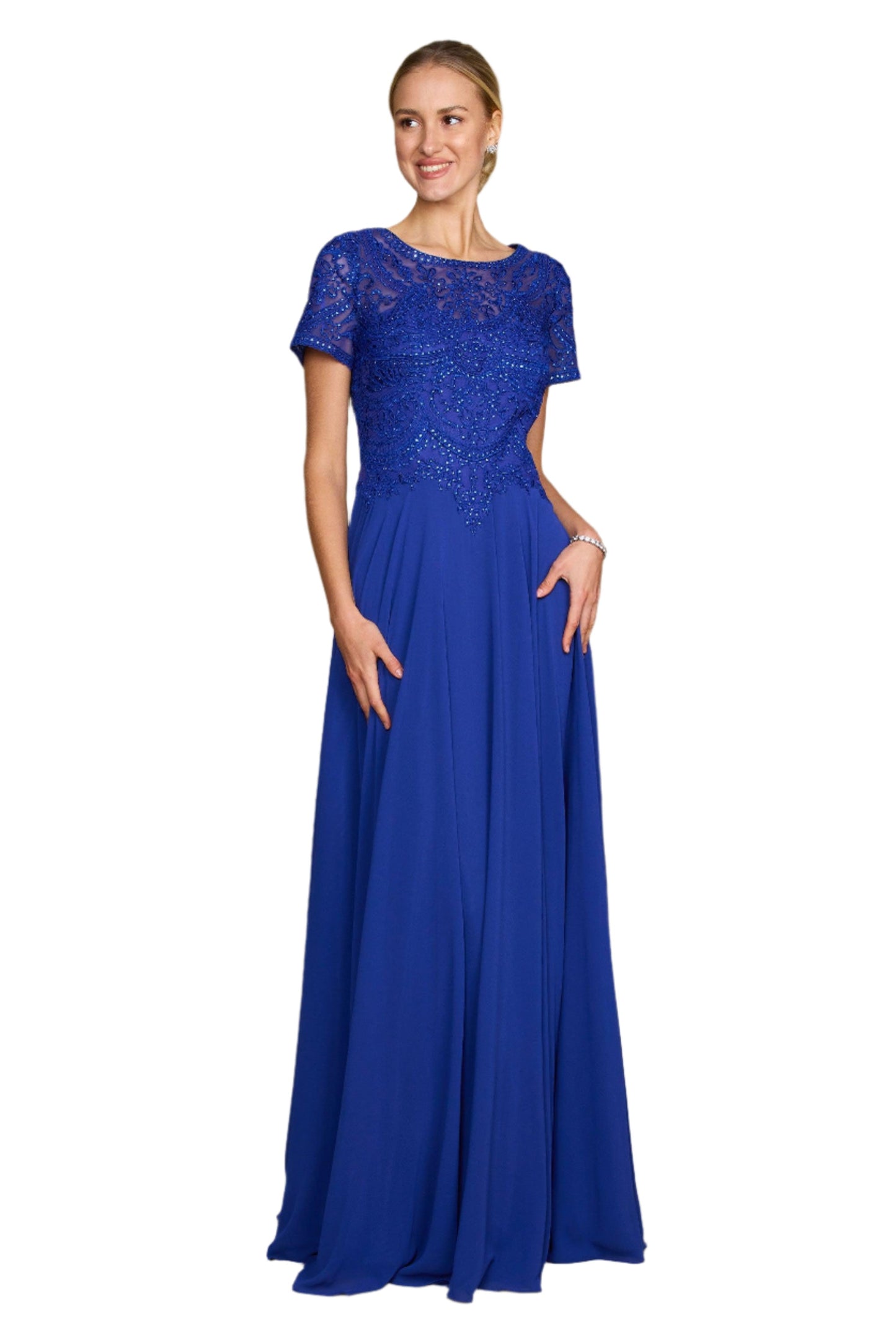 Dylan and Davids Short-Length Sleeve Formal Gown Mother of the Bride Dress-4
