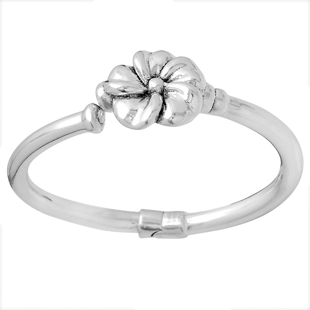 Floral Silver Bangle Bracelet DGB1006-0