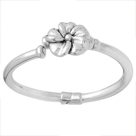 Floral Silver Bangle Bracelet DGB1006-0