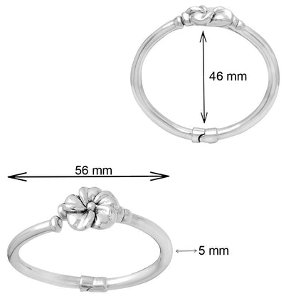 Floral Silver Bangle Bracelet DGB1006-1