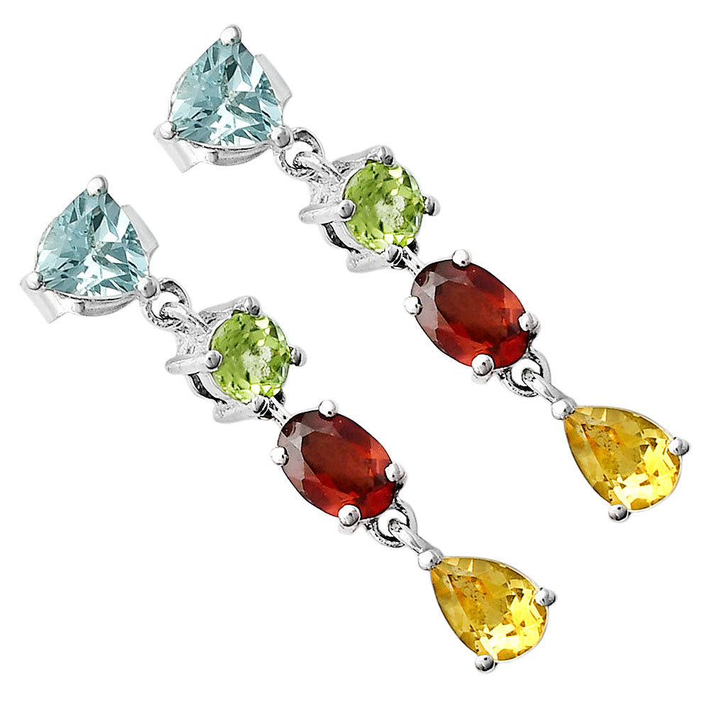 Natural Gemstones Pear Shape 925 Silver Earrings Jewelry DGE1057 E-1061