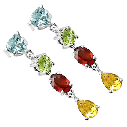 Natural Gemstones Pear Shape 925 Silver Earrings Jewelry DGE1057 E-1061